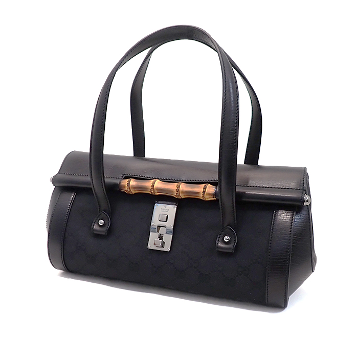 グッチ(GUCCI) バンブー ハンドバッグ 111713 GGキャンバス レザー ブラック
