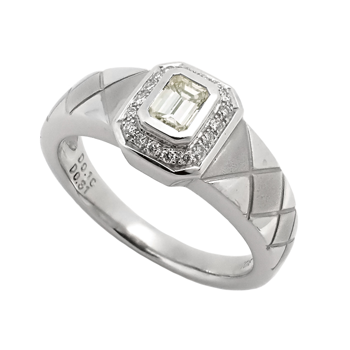 K18 ダイヤモンド 指輪 14号 ホワイトゴールド