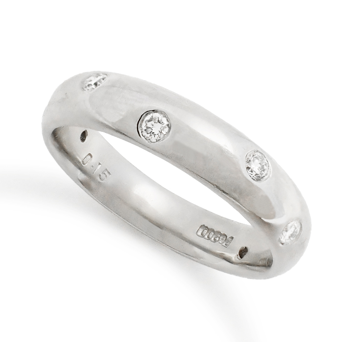 Pt900 ダイヤモンド 指輪 8号 リング シルバーカラー 新品仕上げ済み