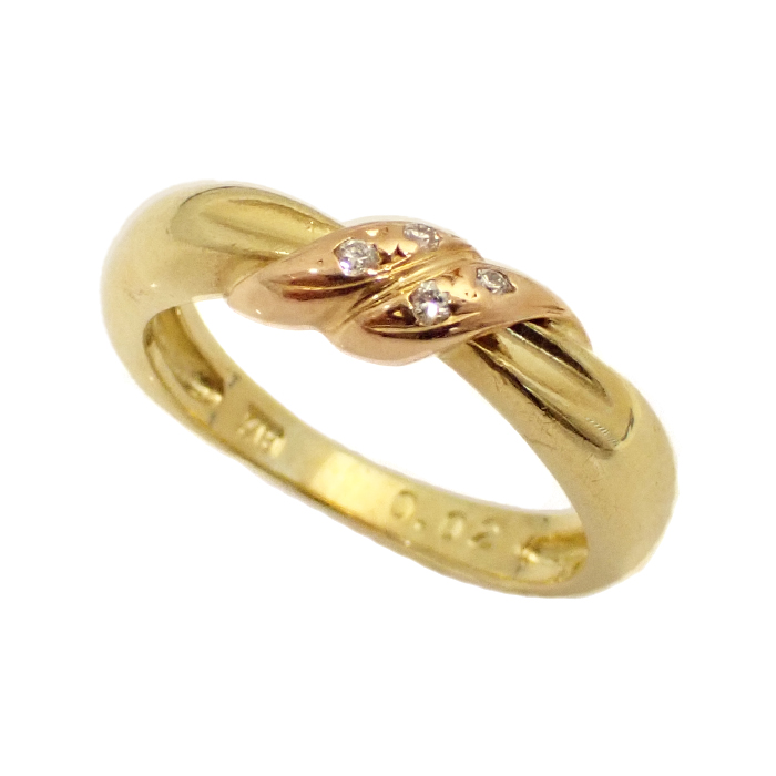 K18YG/PG ダイヤモンド指輪 3号 ゴールドカラー