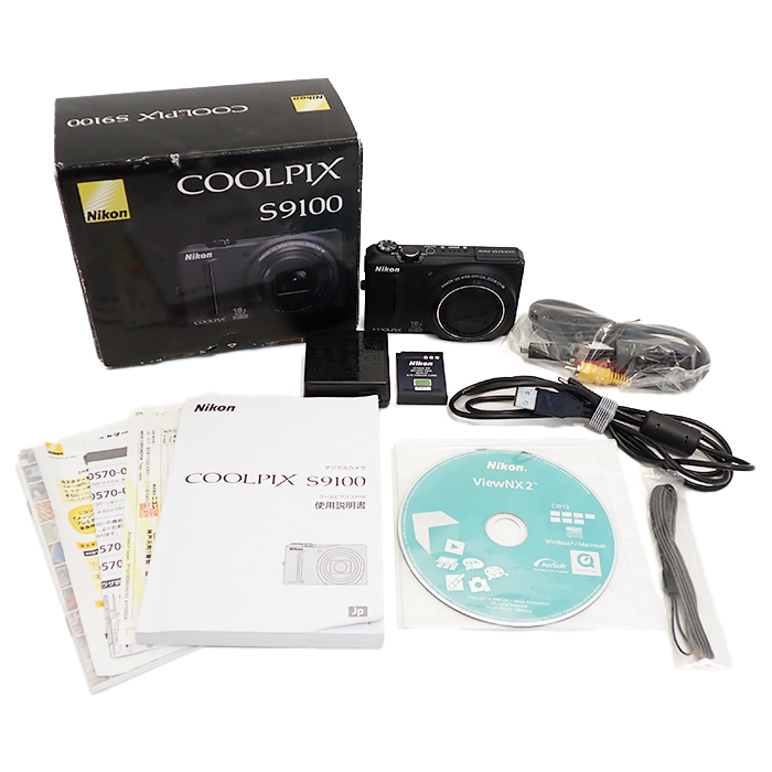 ニコン(Nikon) COOLPIX S9100 コンパクトデジタルカメラ 充電器・バッテリー・箱・説明書・保証書付き ブラック