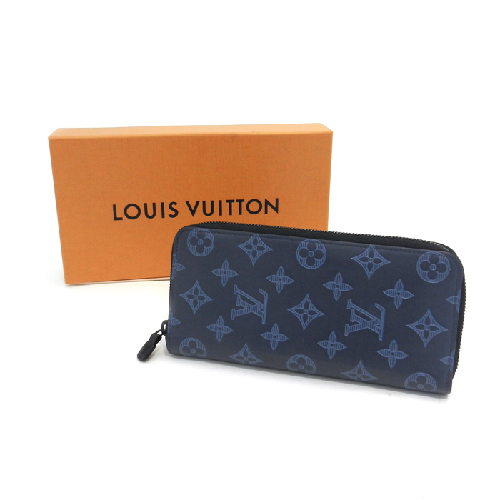 ルイヴィトン(Louis Vuitton) ジッピー・ウォレット ヴェルティカル M80423 モノグラム･シャドウ ネイビーブルー