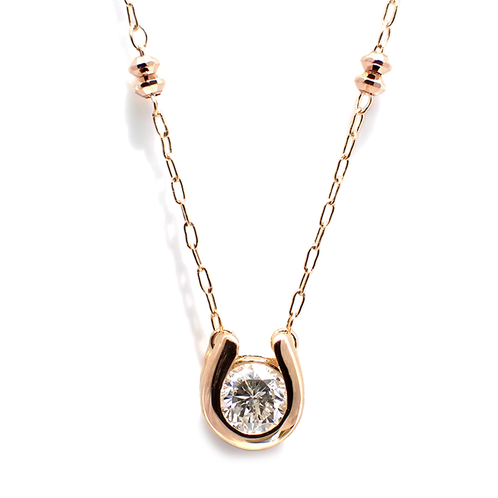 K18PG ダイヤモンド ネックレス ピンクゴールド 一粒ダイヤ