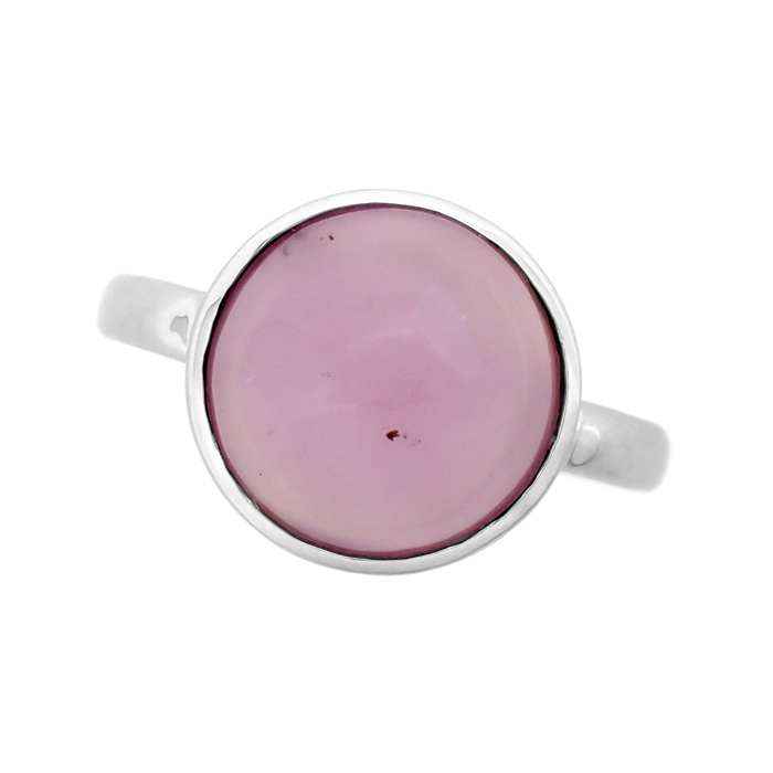 Pt950 カルセドニー 指輪 16号 カボション ソーティング付き シルバーカラー