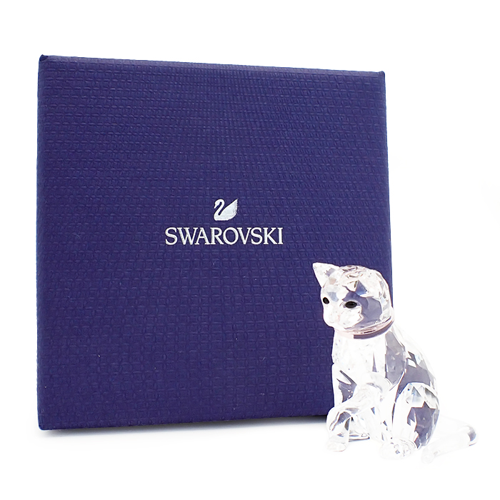 スワロフスキー(SWAROVSKI) ネコのお母さん 箱付き ガラス 置物
