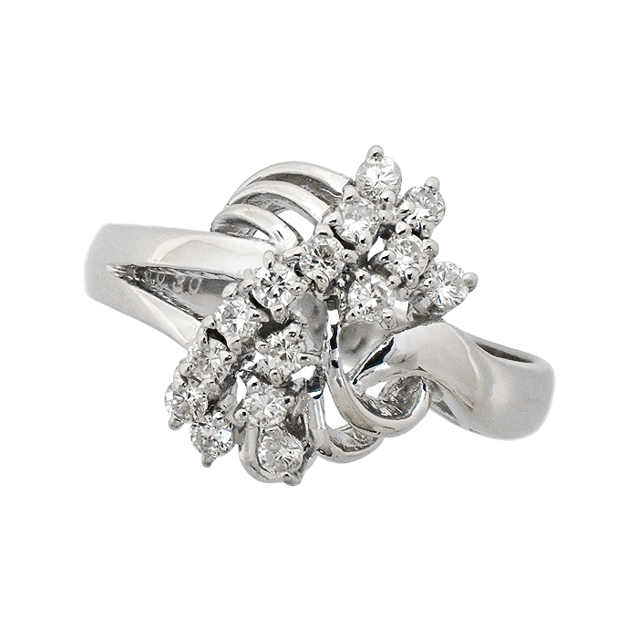 Pt900 ダイヤモンド 指輪 11号 シルバーカラー