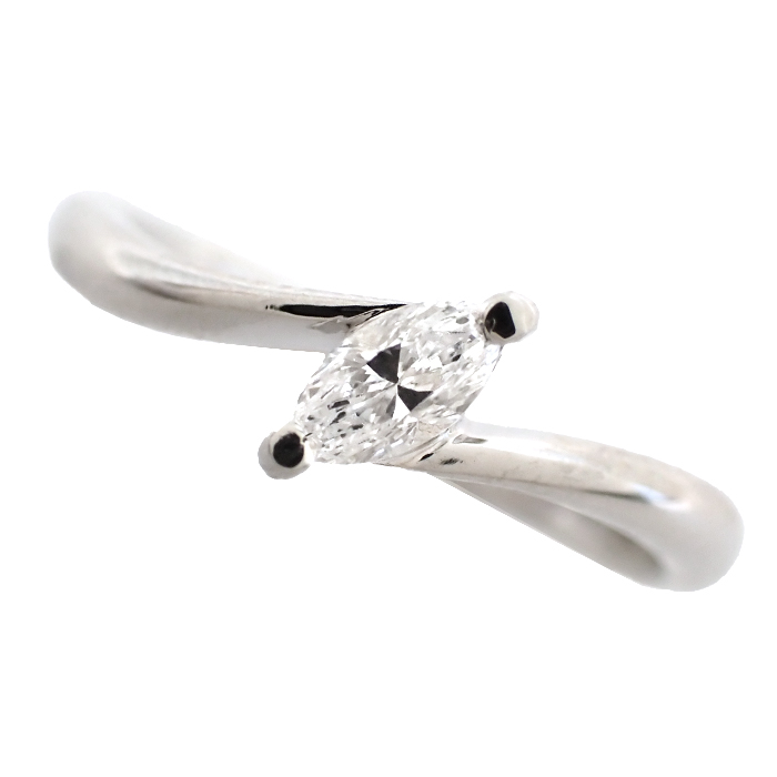 Pt900 ダイヤモンド 指輪 10号 シルバーカラー マーキスカット リング