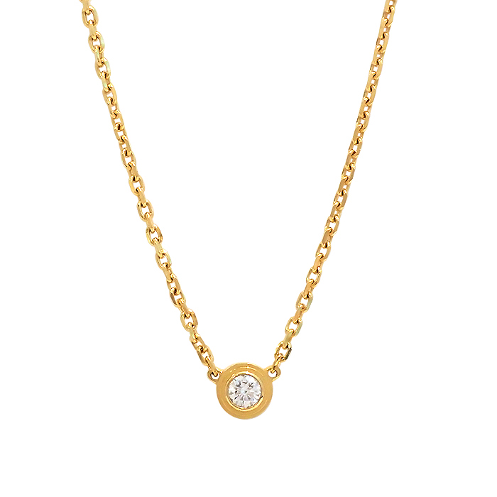 カルティエ(Cartier) Au750 ダムールXS ダイヤモンド ネックレス 一粒 イエローゴールド
