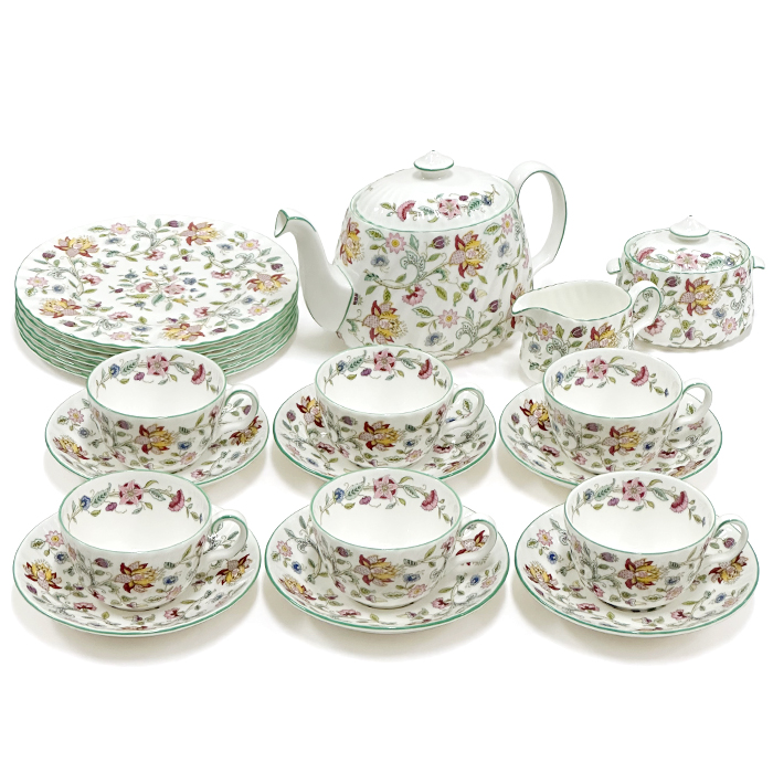 ミントン(MINTON) カップ&ソーサー&プレート&ティーポット&シュガーポット&クリーマー ハドンホール 21点セット