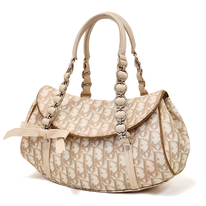 クリスチャン ディオール(Christian Dior) トロッター ロマンティック 01-RU-0016 ハンドバッグ ベージュ