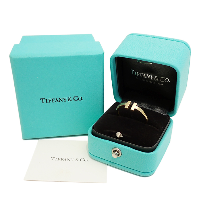 ティファニー(Tiffany & Co.) Au750 Tワイヤー リング 指輪 約16号 ゴールドカラー