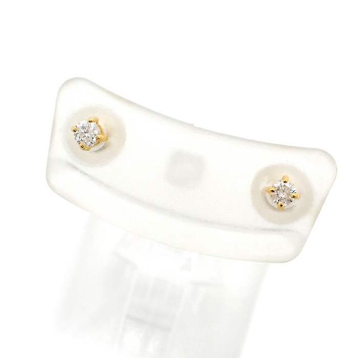 K18 ダイヤモンド ピアス 小粒 一粒 ゴールドカラー