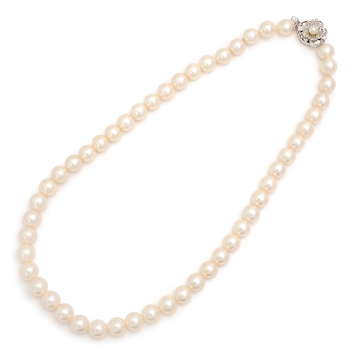 SILVER アコヤパール 真珠 ネックレス シルバー