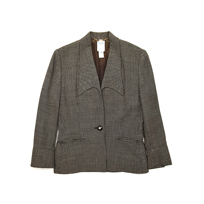 セリーヌ(CELINE) シングルボタン ジャケット サイズ38 ウール ブラック