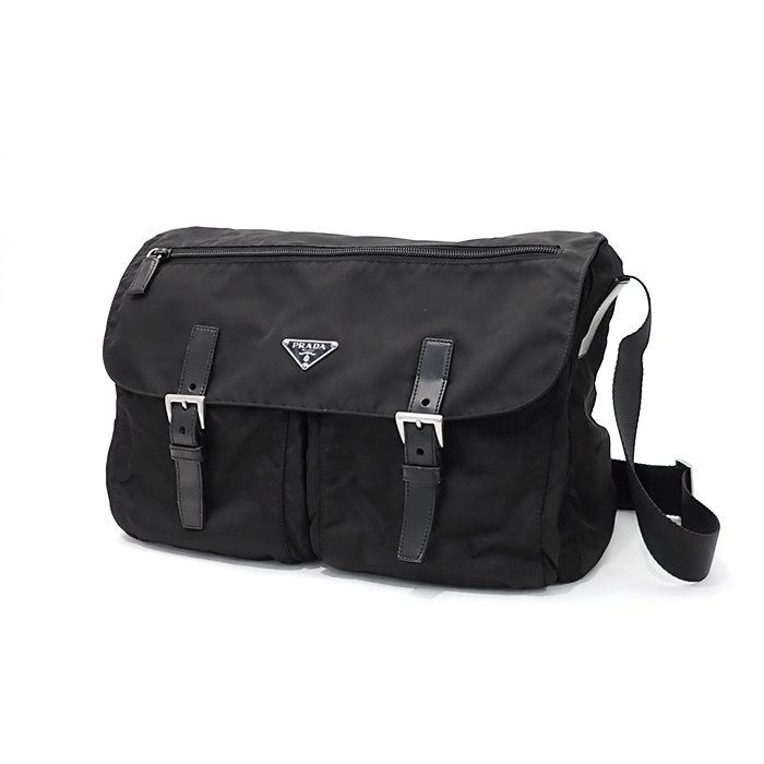 プラダ(PRADA) メッセンンジャーバッグ BT1738 ナイロン レザー ブラック
